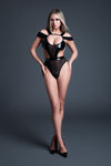 Allure Latex-look Vinyl & Mesh Drop Shoulder Bodysuit Need U Tonight