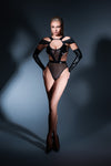 Allure Latex-look Vinyl & Mesh Drop Shoulder Bodysuit Need U Tonight