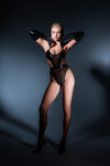 Allure Latex-look Vinyl & Mesh Drop Shoulder Bodysuit Need U Tonight