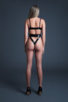 Allure Latex-look Vinyl & Mesh High Cut Bodysuit Crave Me