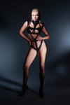 Allure Latex-look Vinyl & Mesh Power Bodysuit Savage Xx