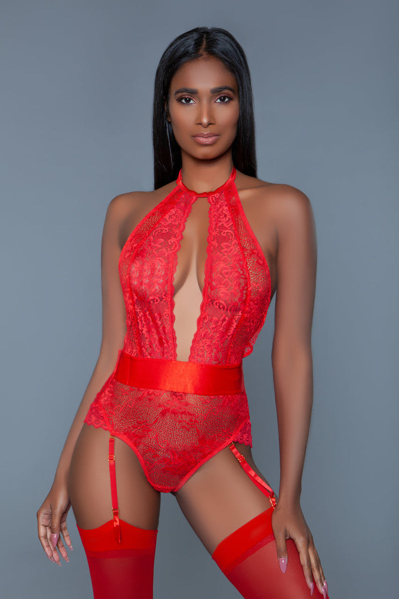 BeWicked Ophelia Bodysuit Red Lace
