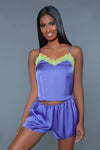 BeWicked Callie Satin Pajama Set Purple
