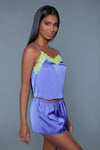 BeWicked Callie Satin Pajama Set Purple