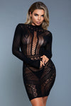 BeWicked The Heart Racing Mini Dress Bodystocking Black