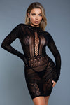 BeWicked The Heart Racing Mini Dress Bodystocking Black