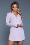 BeWicked Cozy Mahina Sleep Shirt Pink Stripes