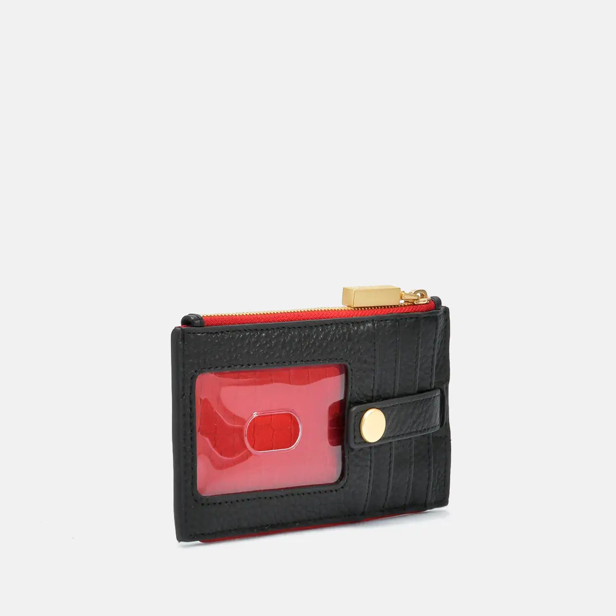 Hammitt 210 West Wallet Black/Brushed Gold Red Zip-Rebel Romance