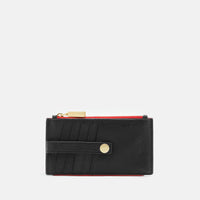 Hammitt 210 West Wallet Black/Brushed Gold Red Zip-Rebel Romance