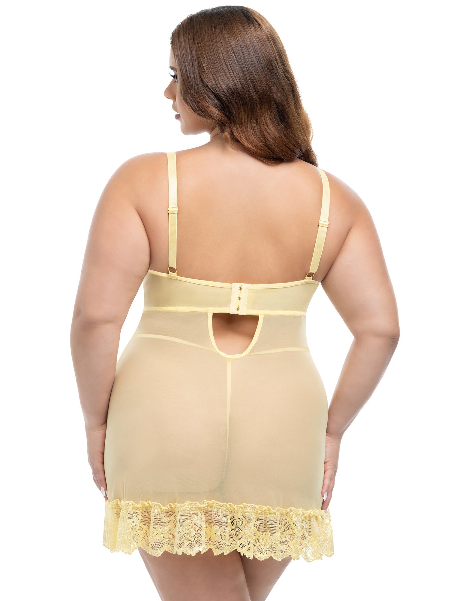 Queen Valentine Lacey Babydoll Pale Banana