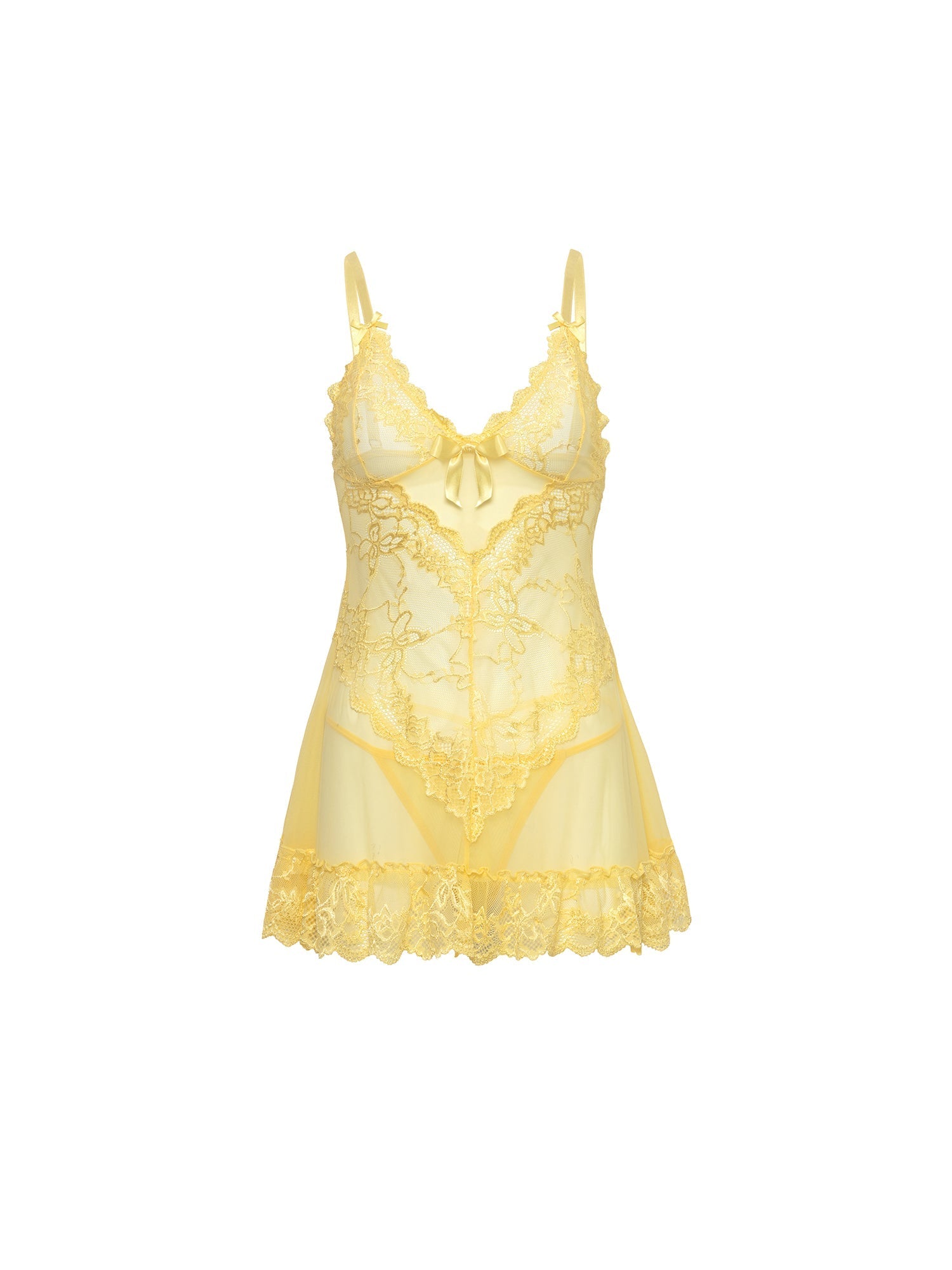 Queen Valentine Lacey Babydoll Pale Banana