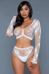 BeWicked Floral Delight Bodystocking White