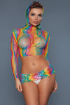 BeWicked Late At Night Bodystocking Rainbow