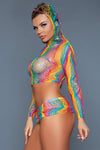 BeWicked Late At Night Bodystocking Rainbow