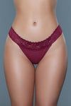 BeWicked Asher Low Rise Cotton Thong 3 Pack Panties Peach Blue Burgundy