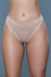 BeWicked Mandy Low Rise Cotton Thong 3 Pack Panties Black White Beige
