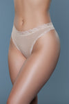 BeWicked Mandy Low Rise Cotton Thong 3 Pack Panties Black White Beige