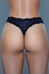 BeWicked Jade Low Rise Thong 3 Pack Panties Black Gray White