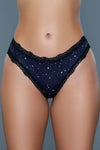 BeWicked Jade Low Rise Thong 3 Pack Panties Black Gray White