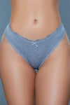 BeWicked Jade Low Rise Thong 3 Pack Panties Black Gray White