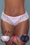 BeWicked Tracy Brief 3 Pack Panties Peach Raspberry Navy
