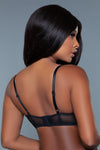 BeWicked Nadine Balconette Sheer Bra Black