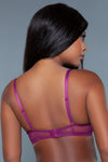 BeWicked Sabrina Sheer Balconette Bra Purple