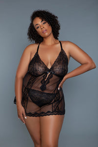 BeWicked Bridgette Sheer Mesh Babydoll Black