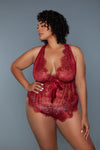 BeWicked Queen Nancy Lace Teddy Rust Red