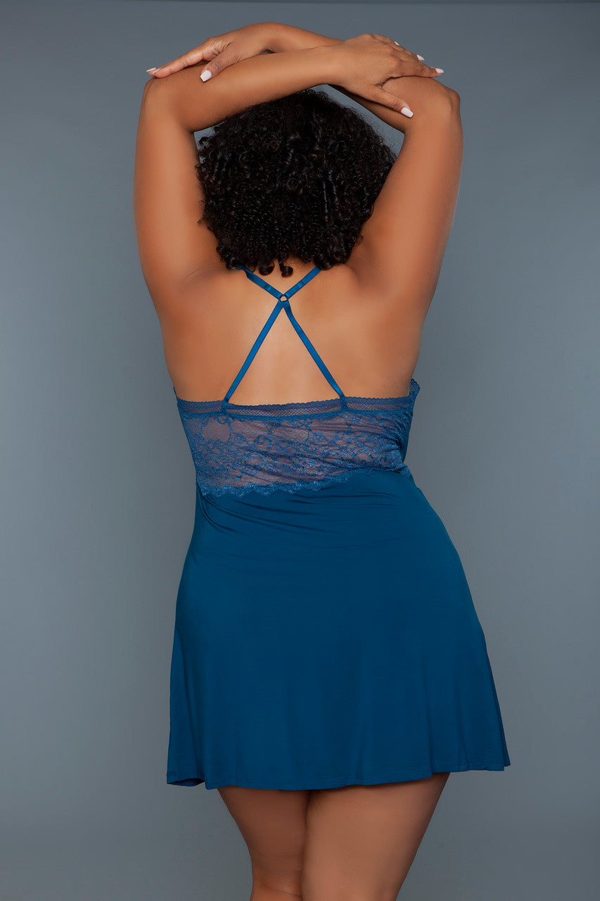 BeWicked Queen Hailee Modal Babydoll Deep Royal Blue