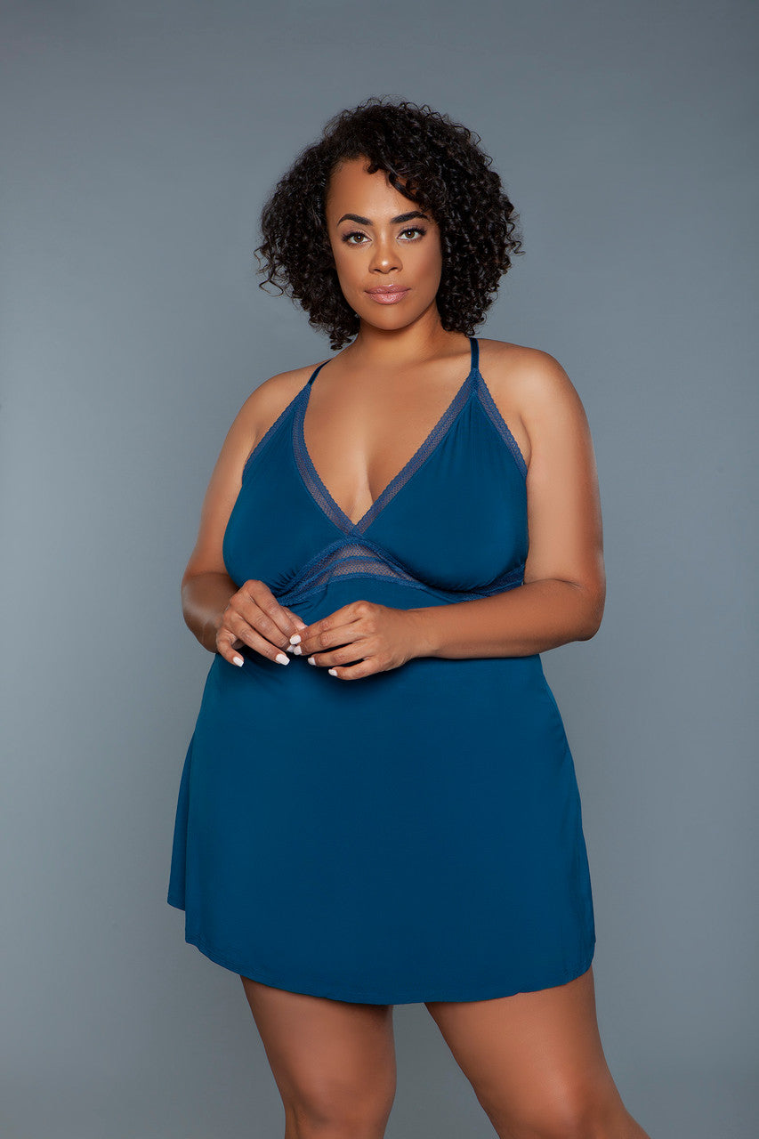 BeWicked Queen Hailee Modal Babydoll Deep Royal Blue