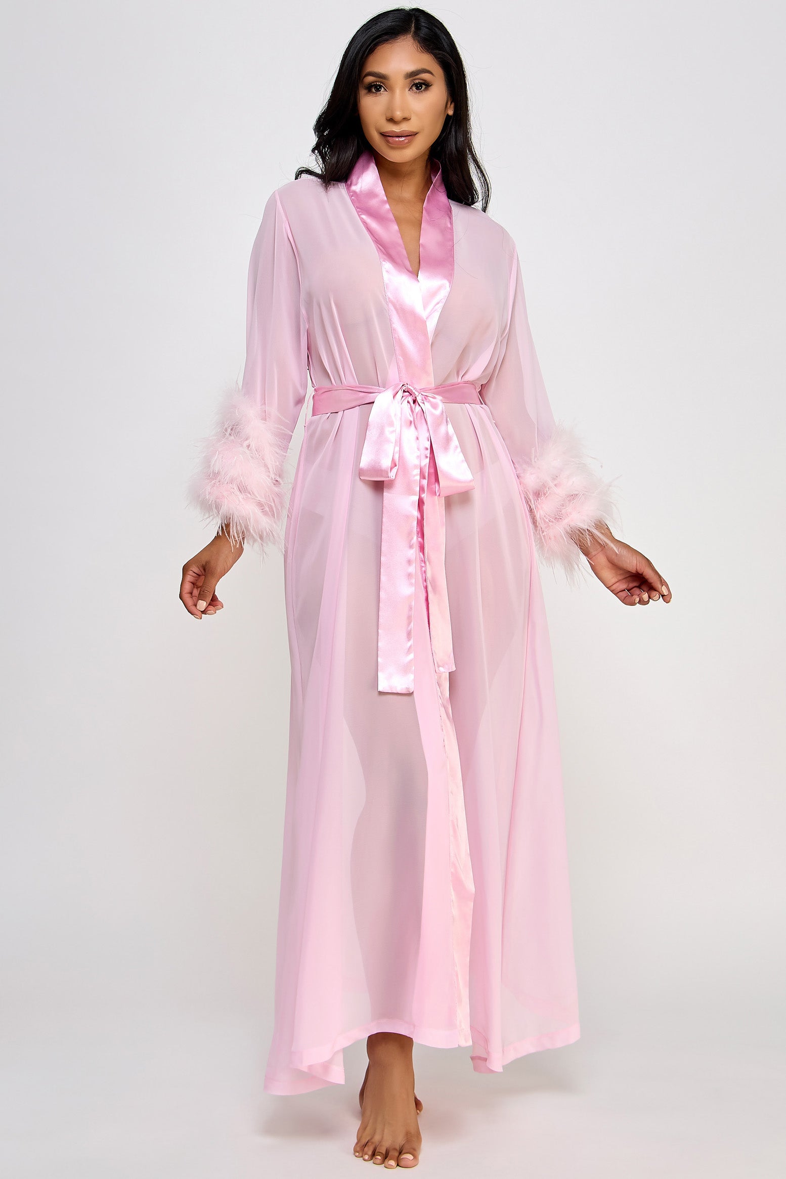 BeWicked Sahar Chiffon Feather Robe