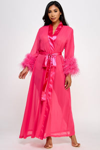 BeWicked Sahar Chiffon Feather Robe