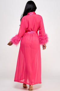 BeWicked Sahar Chiffon Feather Robe