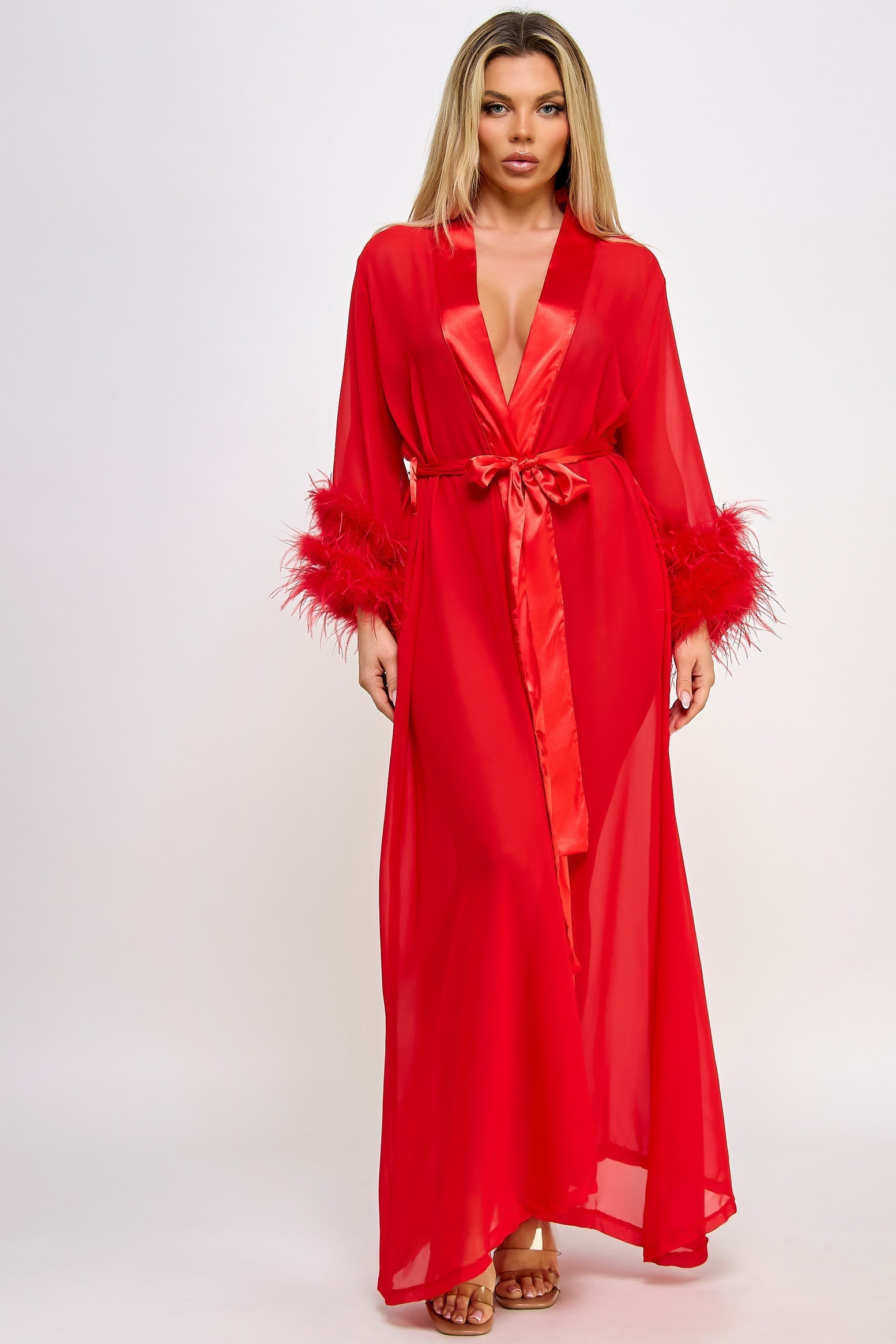 BeWicked Sahar Chiffon Feather Robe