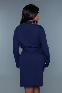 BeWicked Waffle Robe Navy Blue
