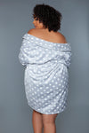 BeWicked Kaylee Plush Robe Grey White