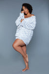 BeWicked Kaylee Plush Robe Grey White