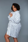 BeWicked Kaylee Plush Robe Grey White
