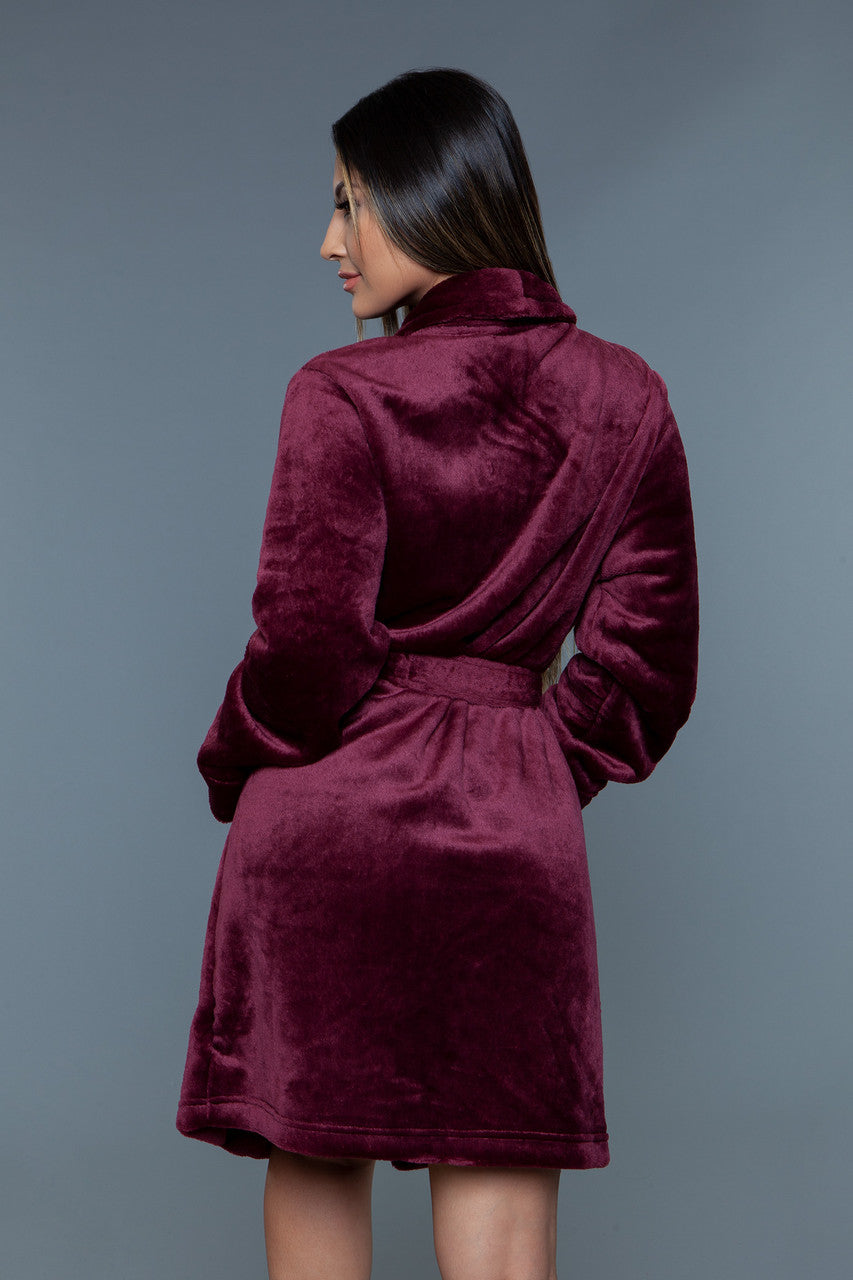 BeWicked Kaylee Plush Robe Burgundy
