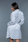 BeWicked Kaylee Plush Robe Grey White