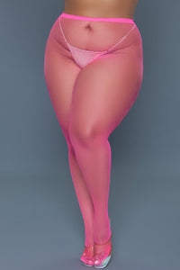 BeWicked Up All Night Pantyhose Fishnet Hot Pink