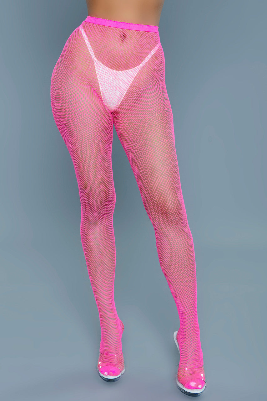 BeWicked Up All Night Pantyhose Fishnet Hot Pink