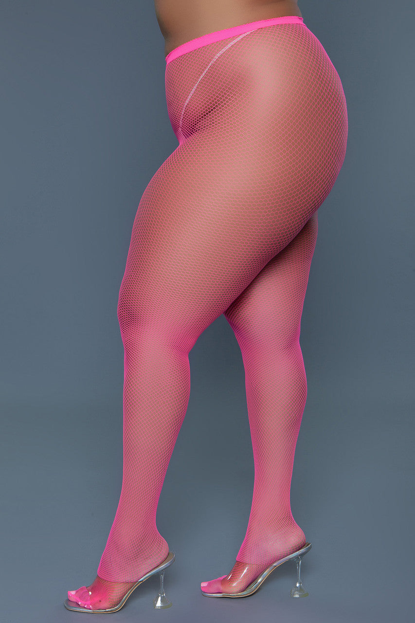 BeWicked Up All Night Pantyhose Fishnet Hot Pink