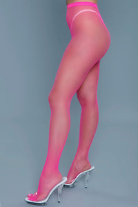 BeWicked Up All Night Pantyhose Fishnet Hot Pink