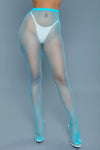 BeWicked Up All Night Pantyhose Fishnet Turquoise Blue