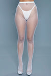BeWicked Up All Night Pantyhose Fishnet White