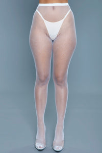 BeWicked Up All Night Pantyhose Fishnet White