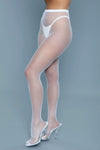 BeWicked Up All Night Pantyhose Fishnet White