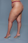 BeWicked Can't Back Down Pantyhose Burgundy Red